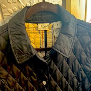 L.L. Bean Long Quilted Black Jacket EEEUC